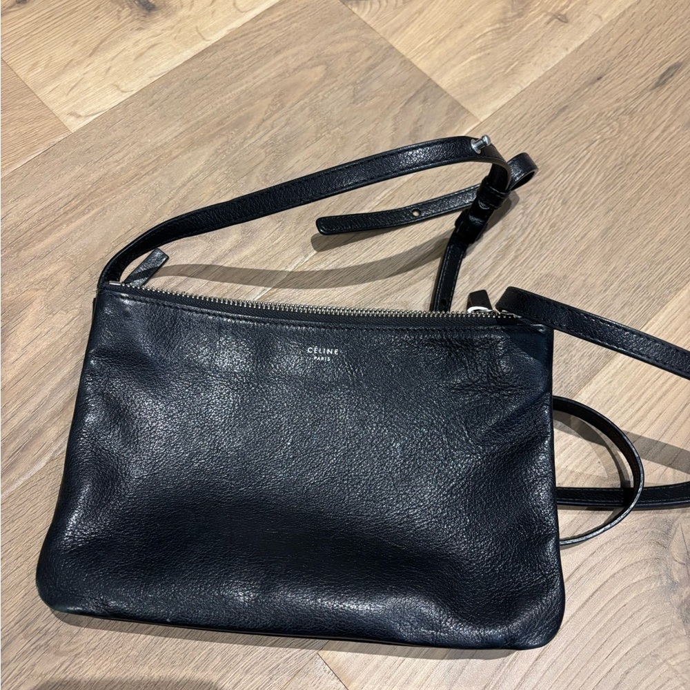 Celine Black Leather Crossbody Bag